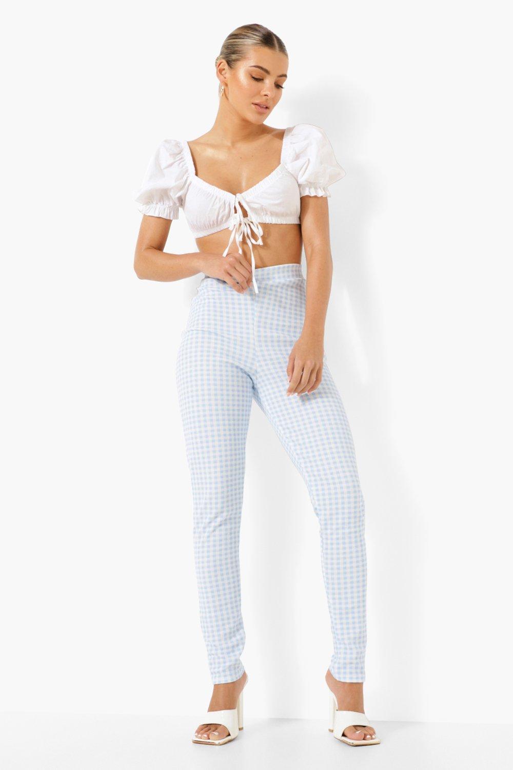 Gingham Skinny Pants